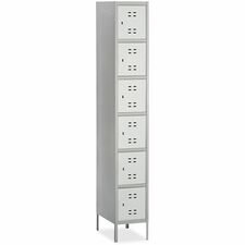 Safco Six-Tier Two-tone Box Locker with Legs Gray