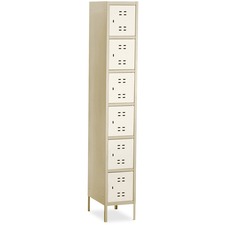 Safco Six-Tier Two-tone Box Locker with Legs Tan