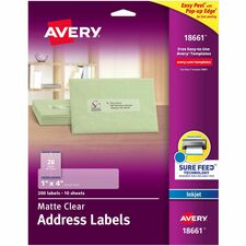 Avery Easy Peel Inkjet Printer Mailing Labels 1 x 4 200 Labels