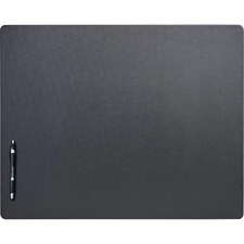 Dacasso Leatherette Desk Mat - Rectangular - 24 inch Width x 19 inch Depth - Felt Backing - Leatherette - Black