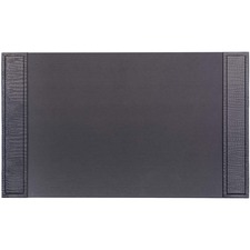 Dacasso Crocodile Embossed Leather Side-Rail Desk Pad - 20 inch Width - Leather - Black