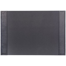 Dacasso Desk Pad - Rectangular - 25.5 inch Width x 17.25 inch Depth - Felt Black Backing - Top Grain Leather - Black