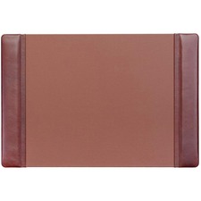 Dacasso Leather Side-Rail Desk Pad - Rectangular - 25.2 inch Width x 17.25 inch Depth - Felt Mocha Backing - Leather - Mocha