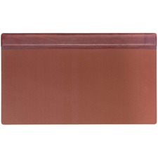 Dacasso Leather Top-Rail Desk Pad - Rectangular - 34 inch Width x 20 inch Depth - Felt Brown Backing - Top Grain Leather - Mocha