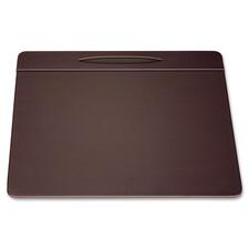 Dacasso Leather Pen Well Conference Pad - Rectangular - 17 inch Width x 14 inch Depth - Felt Backing - Top Grain Leather - Chocolate Brown