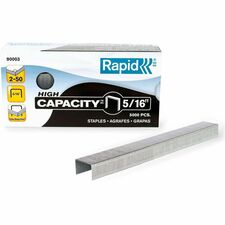 Rapid High Capacity 5/16 inch Staples - High Capacity - 5/16 inch - 5/16 inch Leg - 1/2 inch Crown - Holds 50 Sheets - for Paper - Galvanized - Silver - 1 Box