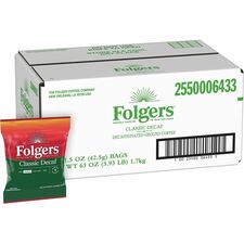 Folgers Fraction Pack Classic Decaf Coffee - 1.5 oz - Fraction Pack - Decaffeinated - 42 per Carton