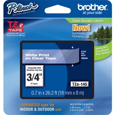 P-touch TZe Laminated Tape - 3/4 inch Width - White