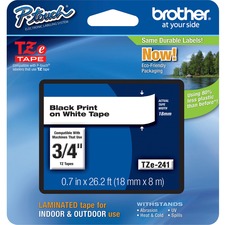Brother TZe Flat Surface Laminated Tape - White