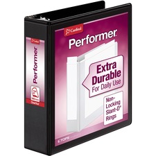 Cardinal Performer ClearVue Slant-D Ring Binder 2in Black