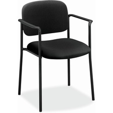 Basyx by HON Scatter Stacking Guest Chair Black with Armrest