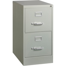 Lorell Fortress Series 22 inch Commercial-Grade Vertical File Cabinet Light Gray 2-drawer