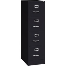 Lorell Fortress Series 22 inch Commercial-Grade Vertical File Cabinet Black 4-drawer