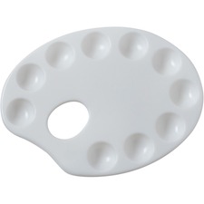 Creativity Street Palette Shaped Plastic Paint Trays - White - Plastic - 10 / Pack
