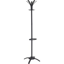 Alba Black Coat Stand - 10 Pegs - 68.9 Height x 19.7 Width - 1 Each
