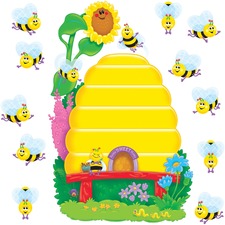 Trend Busy Bees Job Chart Bulletin Board Set - 36 x Bee, Beehive Shape - Multicolor - 1 Set