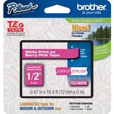 P-touch TZe Laminated Tape in berry pink