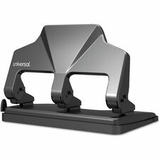 Universal Power Assist Punch - 3 Punch Head(s) - 30 Sheet - 9/32 inch Punch Size - Round Shape - Black