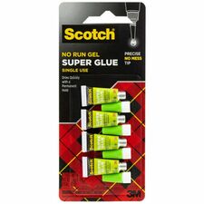 Scotch Super Glue Gel - 0.05 grams Single-Use Tubes - 4 Pack