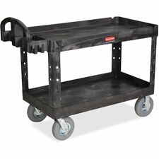 Rubbermaid Commercial Large Utility Cart with Lipped Shelf