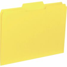 Business Source 1/3 Tab Cut Letter Recycled Top Tab File Folder Yellow