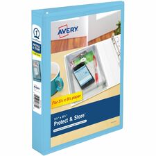 Avery 1 inch Mini Durable View Binder Round Ring Aqua