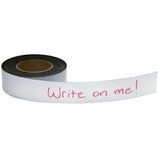 Zeus Write On Wipe Off Magnetic Label Tape 50 ft x 2 inch White