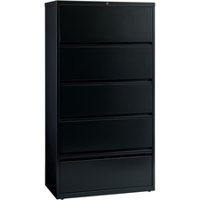Lorell Fortress Series Lateral File black 5 drawer