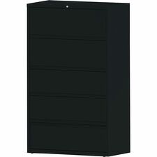 Lorell Fortress Series Lateral File black 5 drawer 42 inch