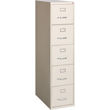 Lorell Fortress Series vertical file cabinet putty 5 drawer