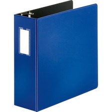 Business Source Slanted D-ring Binders 4 inch blue