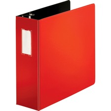 Business Source Slanted D-ring Binders 4 inch red