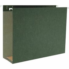 Business Source 1/5 Tab Cut Legal Recycled Hanging Folder - 8 1/2 x 14 - Capacity3 Expansion - Standard Green - 10% Recycled - 25 / Box