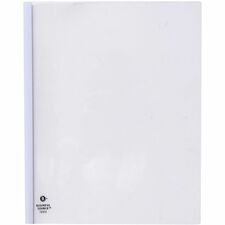 Business Source Report Cover - 1/8 Folder Capacity - 8 1/8 x 11 - Polypropylene - White - 50 / Box