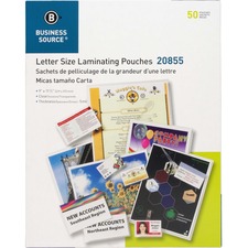 Business Source Letter Size Laminating Pouches 5 mil