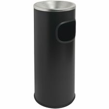 Genuine Joe fire-safe 3-gallon ashtray receptacle black aluminum