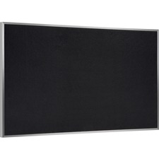 Ghent Recycled Bulletin Board with Aluminum Frame 36 x 60 Black Rubber Surface