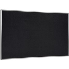 Ghent Recycled Bulletin Board with Aluminum Frame 48 x 60 Black Rubber Surface