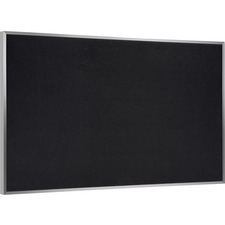Ghent Recycled Bulletin Board with Aluminum Frame 48 x 72 Black Rubber Surface
