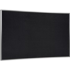 Ghent Recycled Bulletin Board with Aluminum Frame 24 x 36 Black Rubber Surface