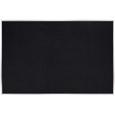 Ghent Recycled Bulletin Board with Aluminum Frame 48 x 96 Black Rubber Surface