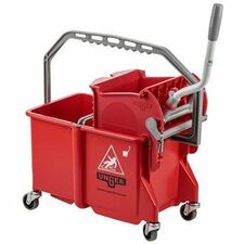 Unger Dual Compartment Mop Bucket red