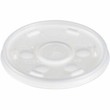 Dart 10 oz HIPS Plastic Straw-Slotted Lid