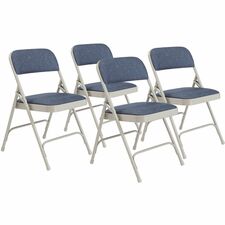 National Public Seating 2200 Series Folding Chair Imperial Blue Gray Frame
