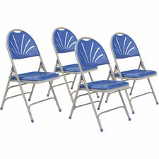 National Public Seating 1100 Series Fan-Back Folding Chair Blue