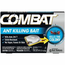 Combat Bait Stations Ant Killer - Kills Ants - 0.21 oz - Black, Silver - 6 / Box