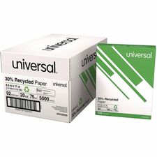 Universal Copy Paper - 92 Brightness - 20 lb Basis Weight - 75 g/m² Grammage - White - 5000 Sheets - 500 Sheets per Ream - 10 / Carton