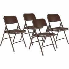 National Public Seating 200 Series All-Steel Folding Chair Brown