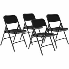 National Public Seating 200 Series all-steel folding chair in black