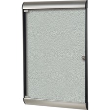 Ghent Silhouette Enclosed Silver Vinyl Tackboard